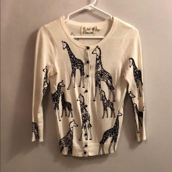 Anthropologie Sweaters - Black and Ivory Giraffe Print Cardigan 🦒